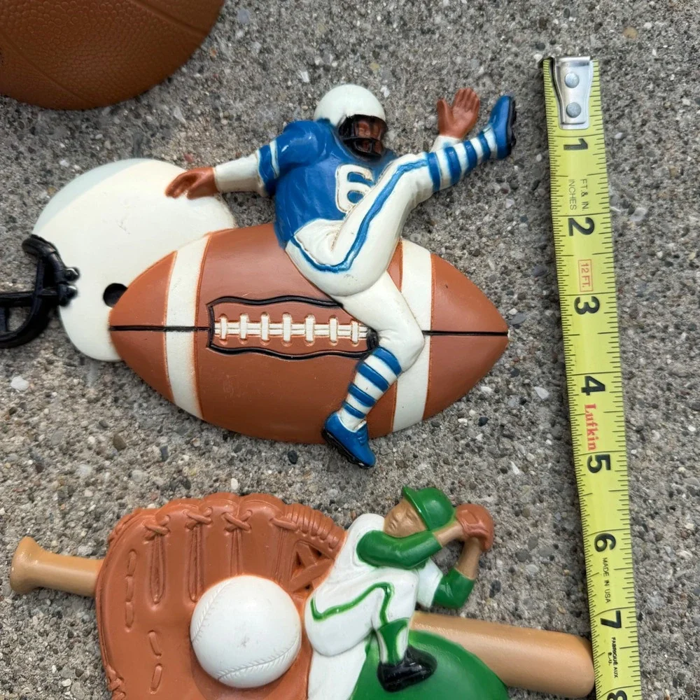 70s/80s Vintage Burwood Homco Sports Wall Decor 3D USA Made Plastic 13 Pieces